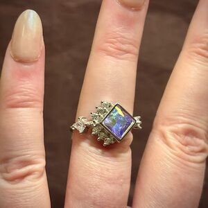 Charmed Aroma Sterling Silver 925 W/Aurora Borealis Gemstone-Ring-Size 7